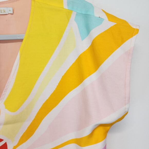 Marie Oliver Andi Butterfly Mini Dress Size XS Sleeveless Colorful Silk Designer - Picture 5 of 13